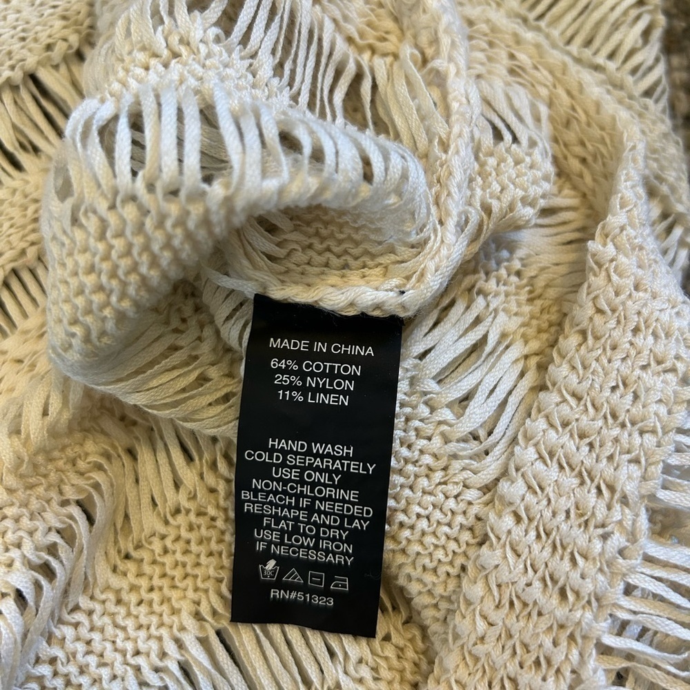 Vince Camuto Cream Open Knit Sweater Medium - Picture 5 of 9